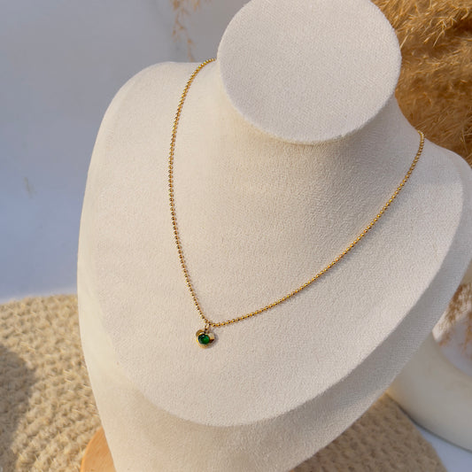 Small Green heart necklace