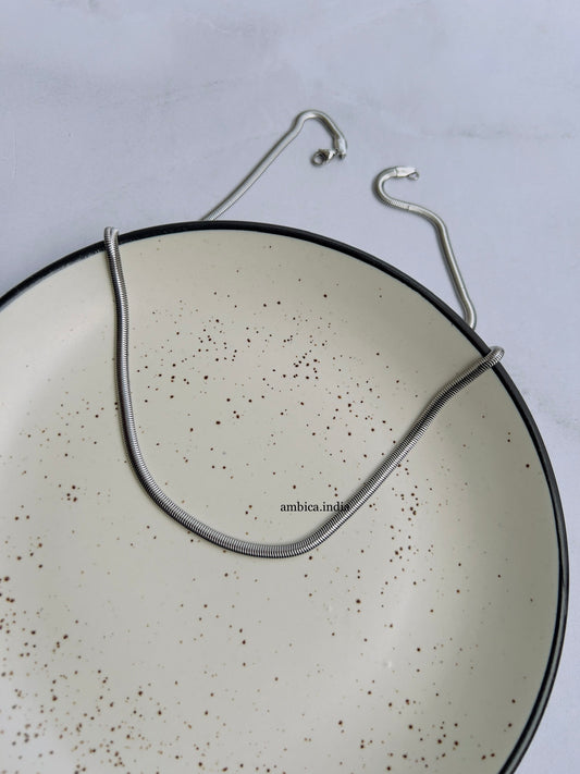Thick silver long snake chain 2