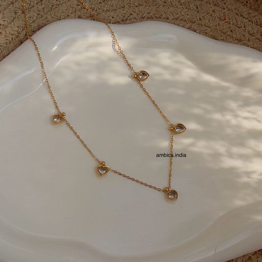 White crystal heart necklace