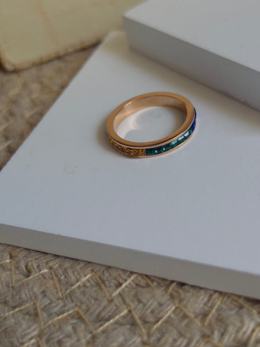Thin crystal ring multicolour
