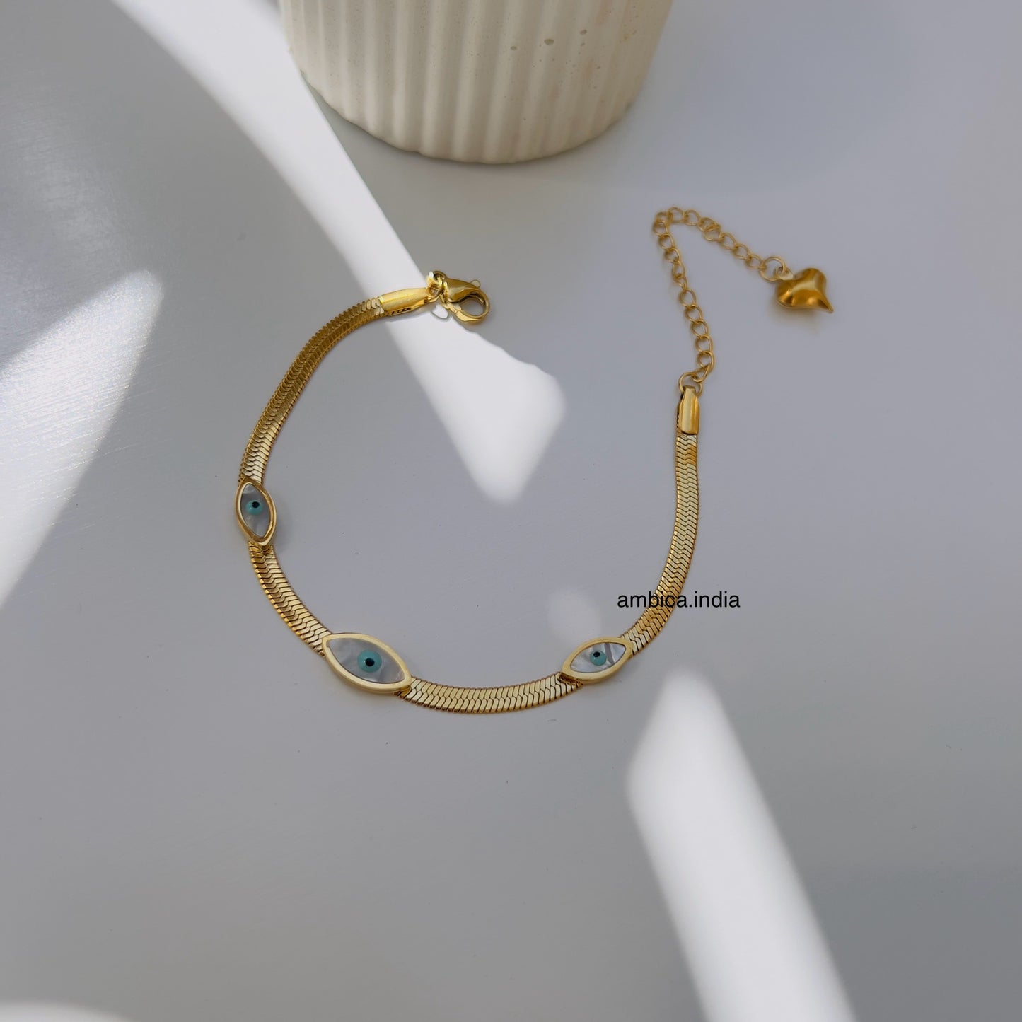 Evil eye snake chain bracelet