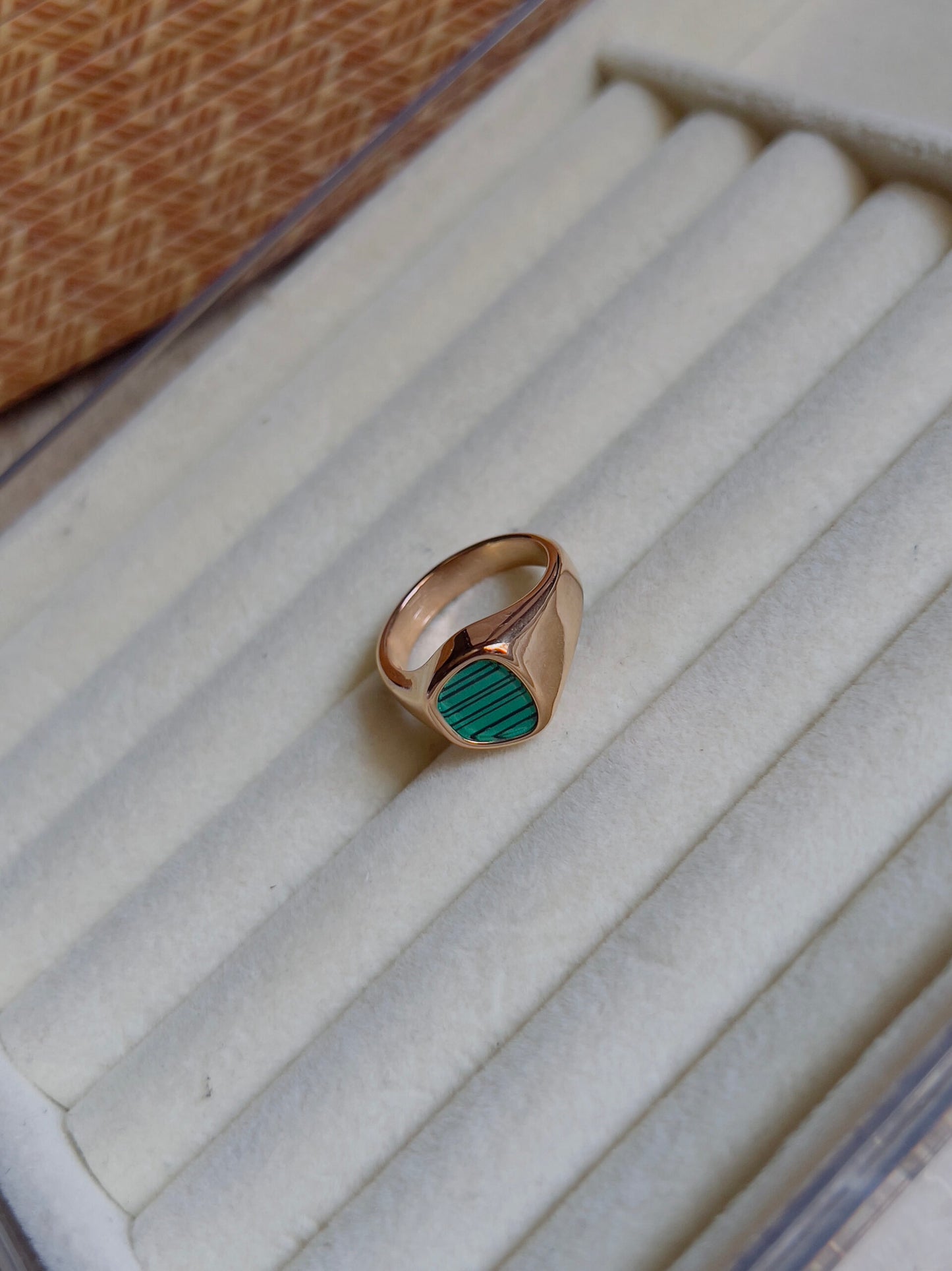 Square green ring