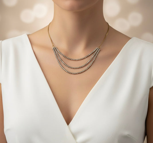 Crystal flow necklace