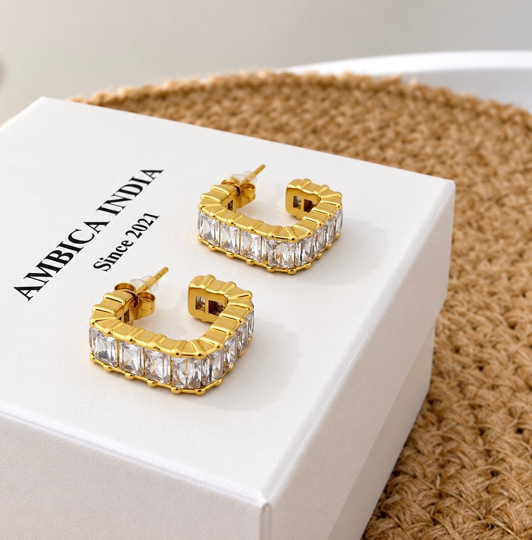 Crystal Luxe Hoops