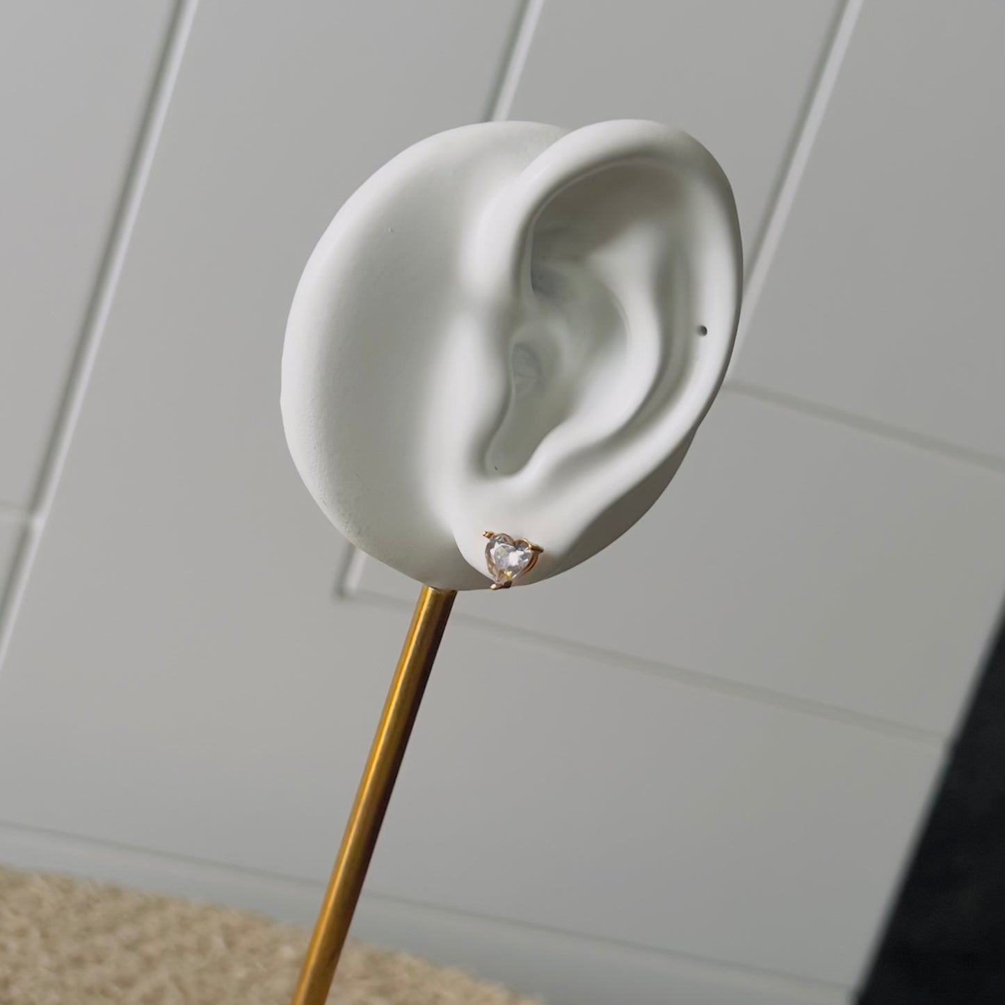 Tiny heart stud earrings