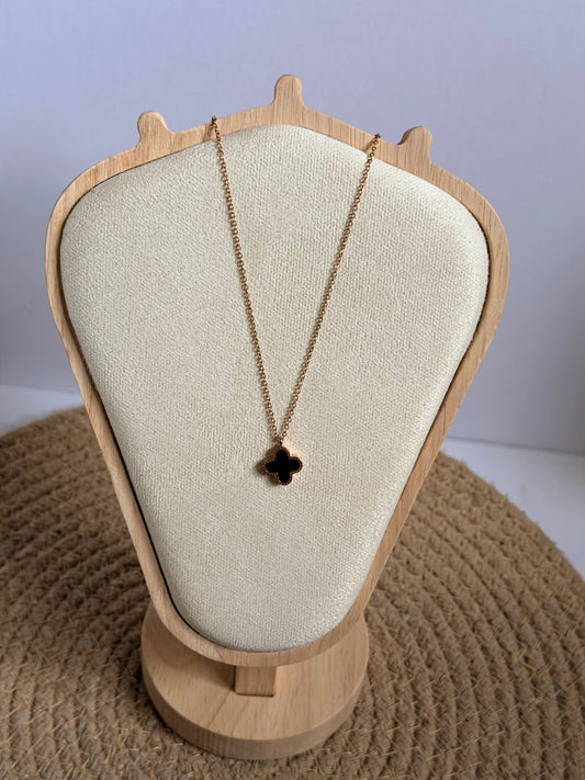 Clover reversible necklace rose gold plated