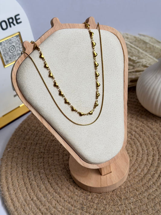Heart layered necklace