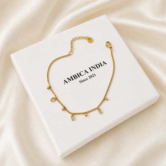White crystal drop bracelet