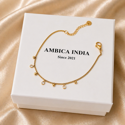 Tiny drop crystal bracelet