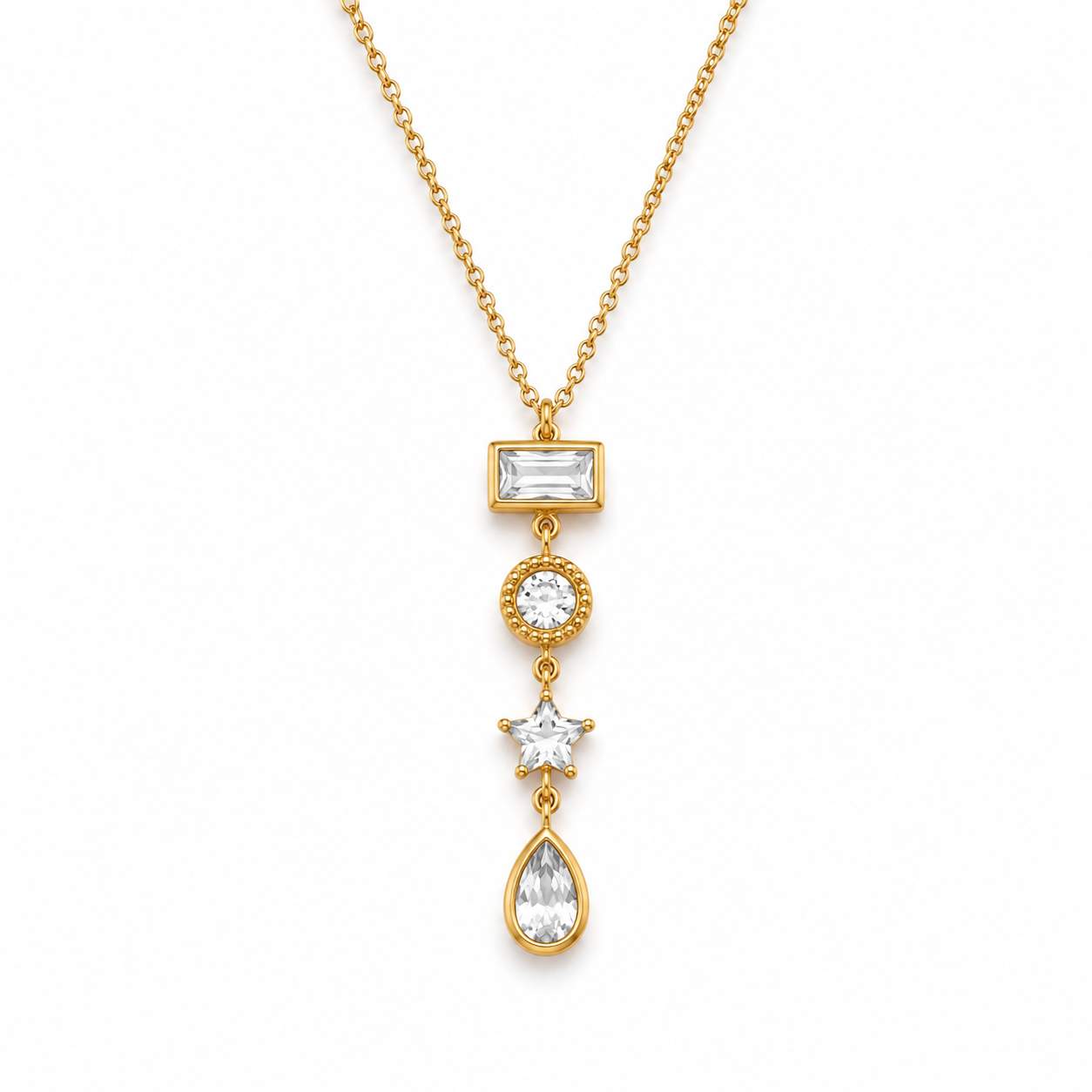 Crystal Star Drop Necklace