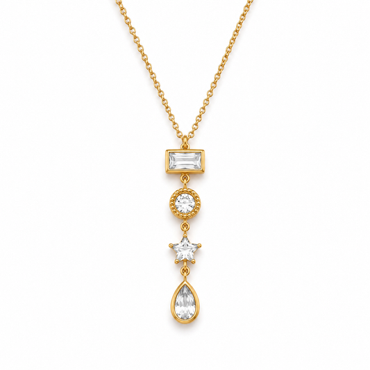 Crystal Star Drop Necklace