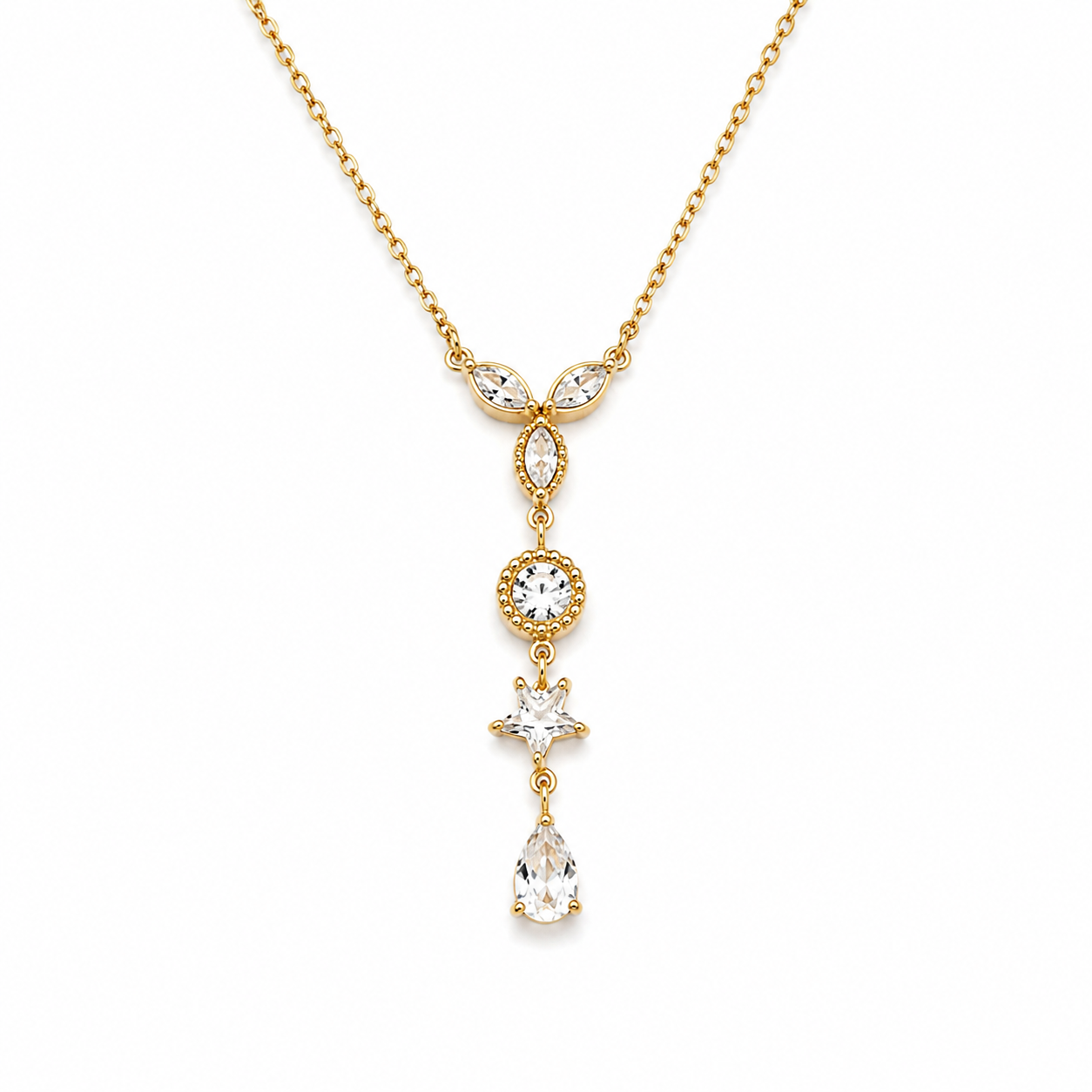 Trio Diamond Drop Necklace