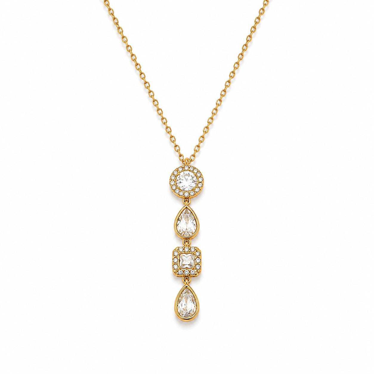 Luxe Halo Drop Necklace