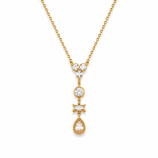 Trio Diamond Drop Necklace