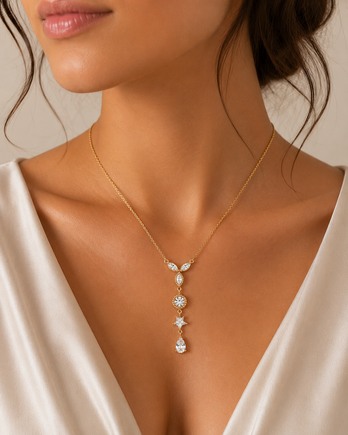 Trio Diamond Drop Necklace