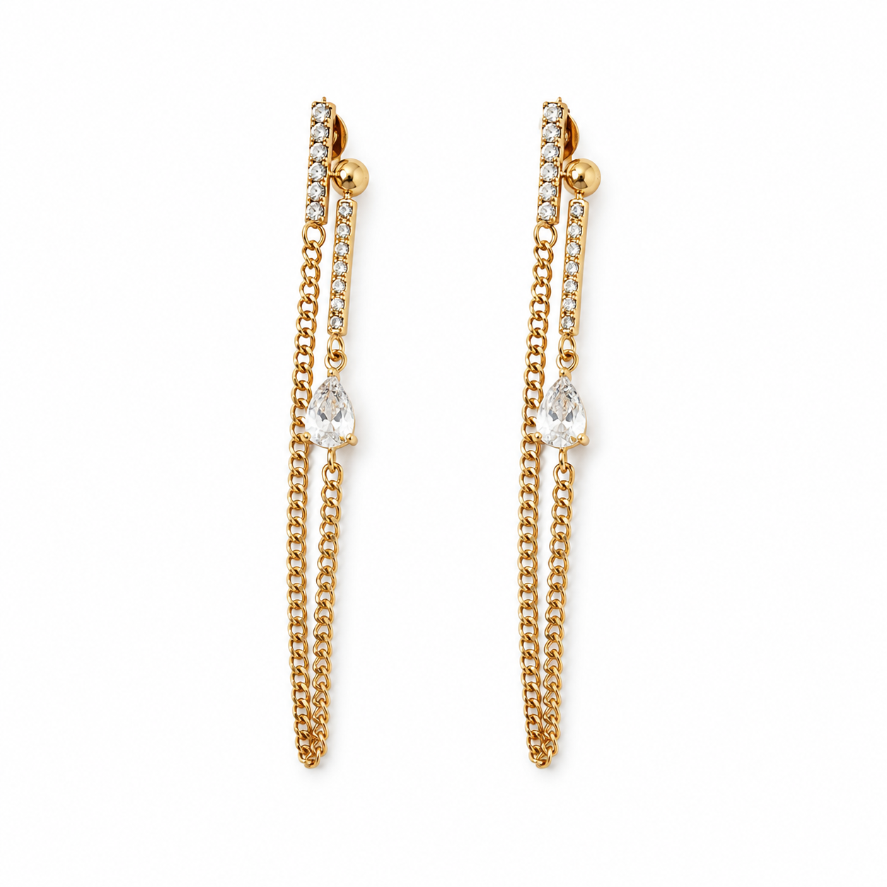 Crystal Link Drop Earrings