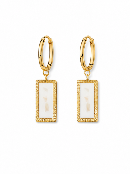 Ivory Glow Hoops