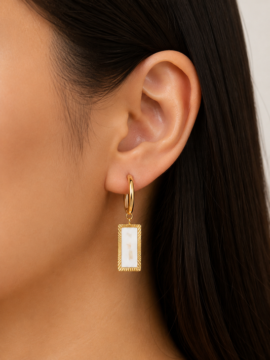 Ivory Glow Hoops