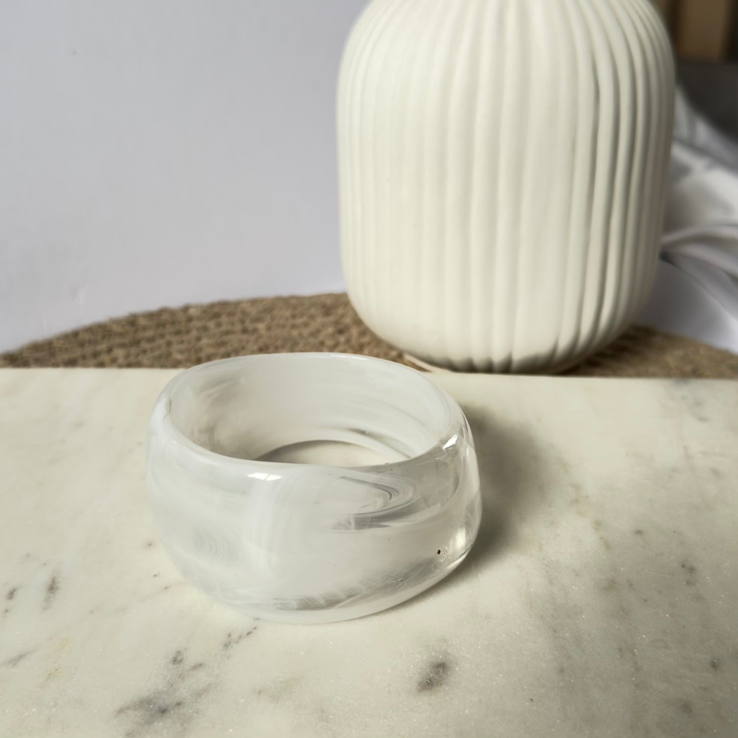 White Marble Muse Bangles ( 2.4 size )