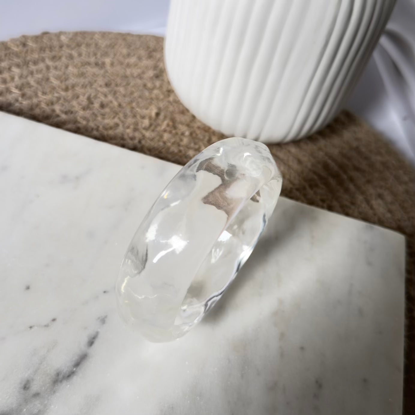 Transparent curve wave bangle