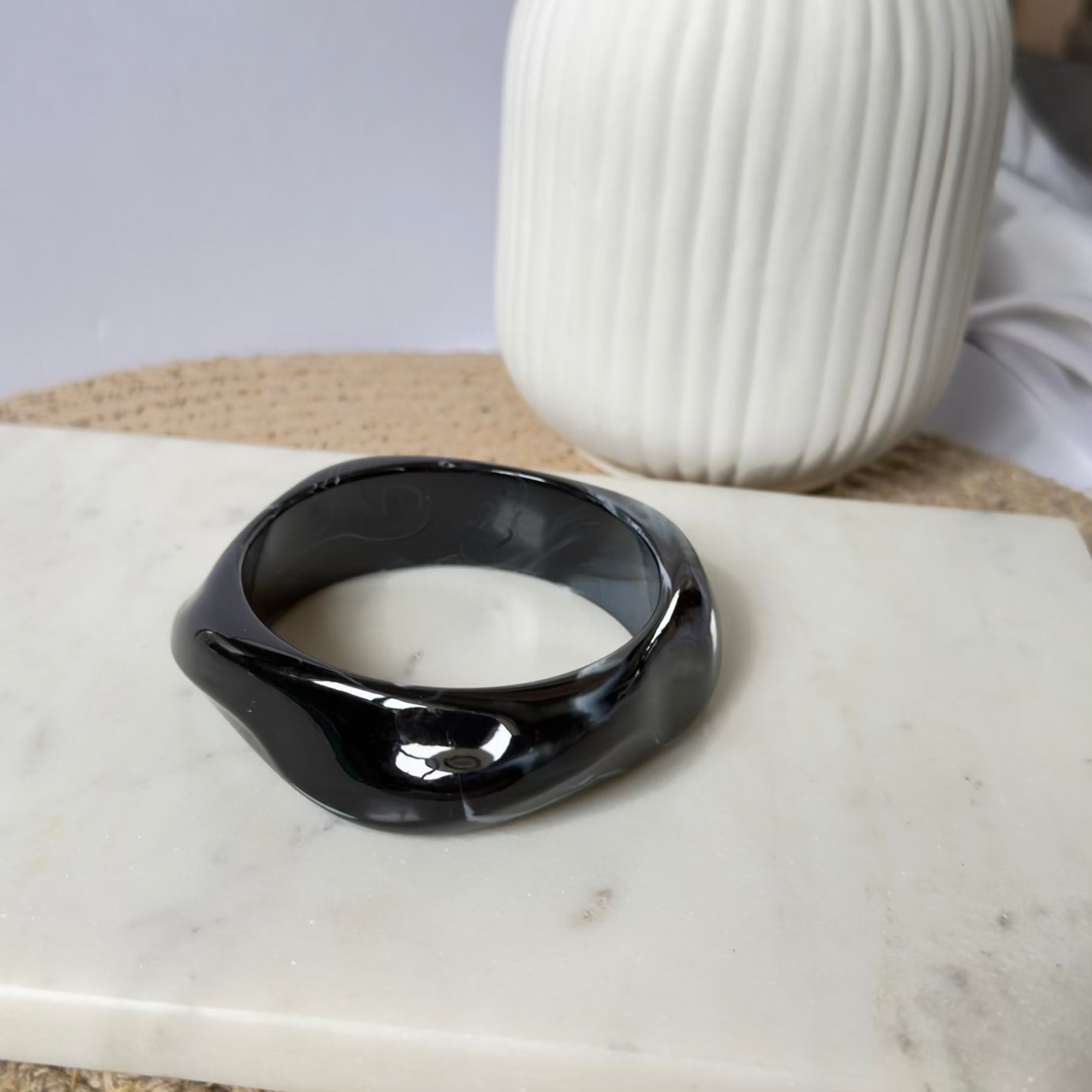 Black curve bangle