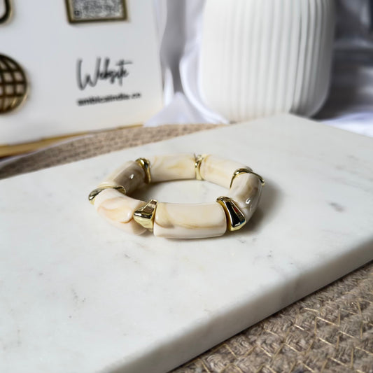 Cream marble charm stack