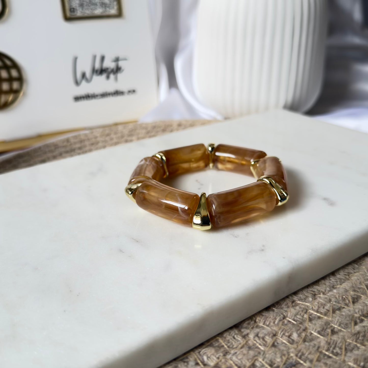 Butterscotch marble charm stack