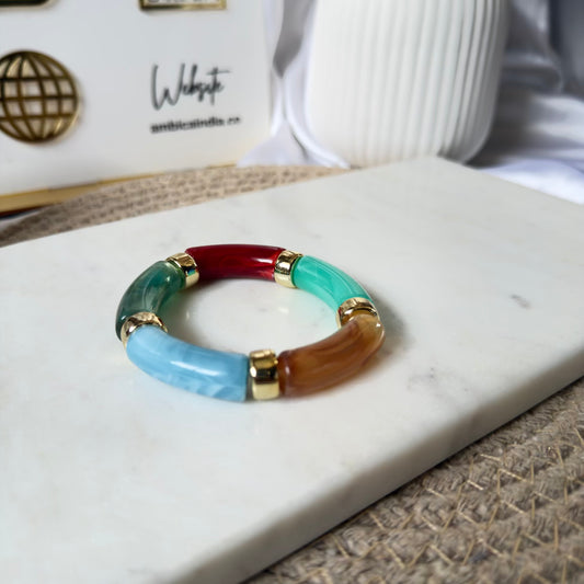 Multicolour marble charm stack
