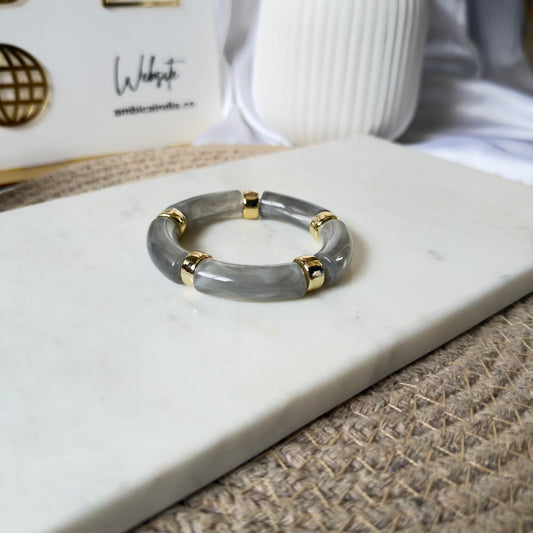 Gray marble charm stack