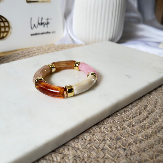 Multicolour marble charm stack