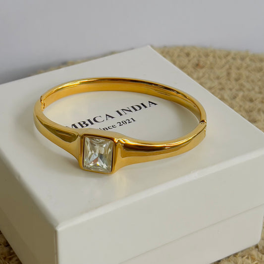 Square white crystal bracelet