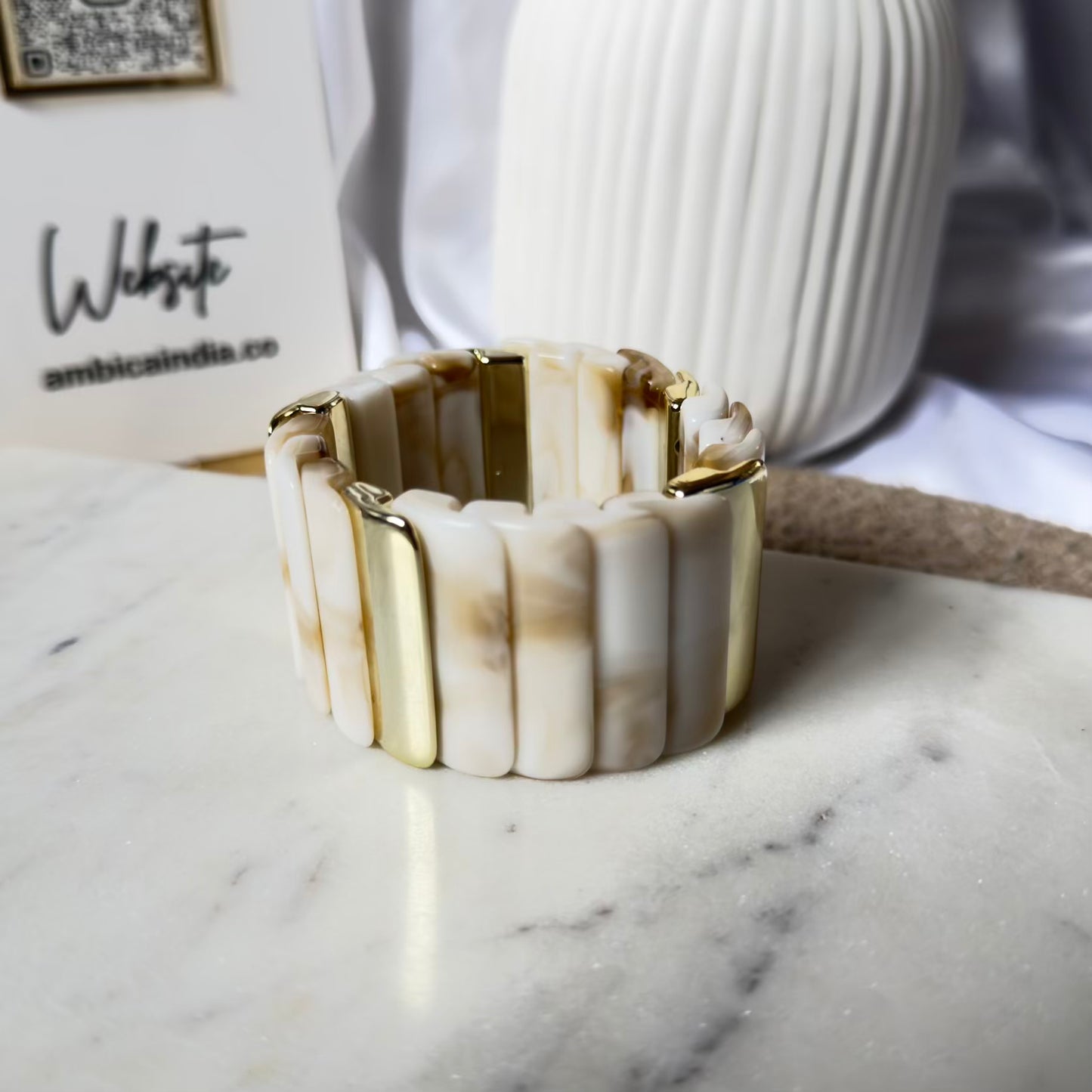 White marble charm bracelet