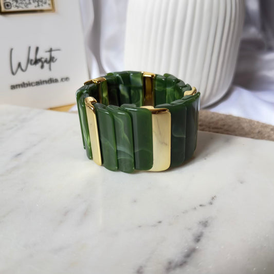 Green marble charm bracelet