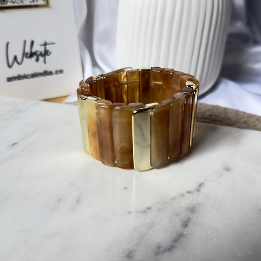 Butterscotch marble charm bracelet