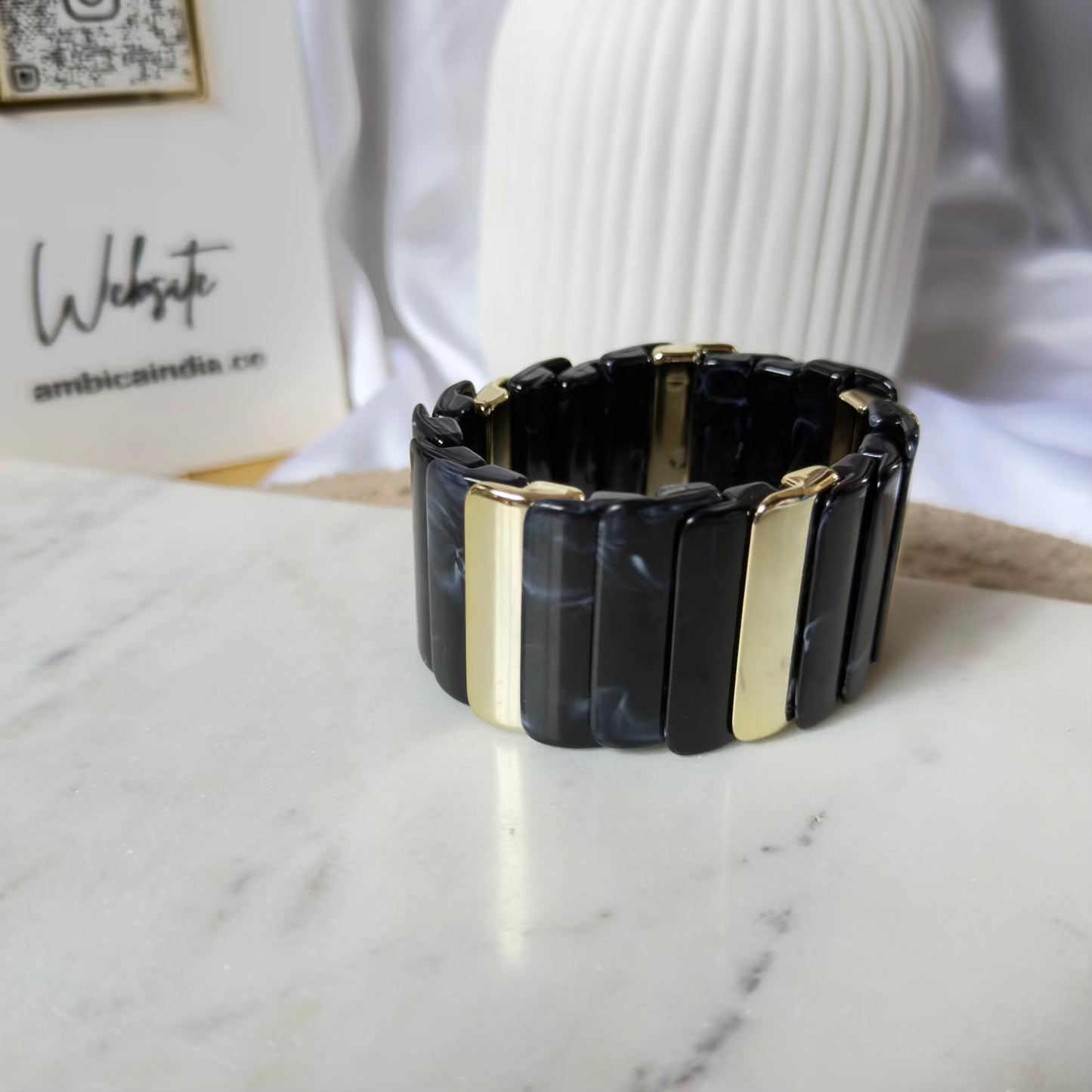 Black Marble Charm bracelet