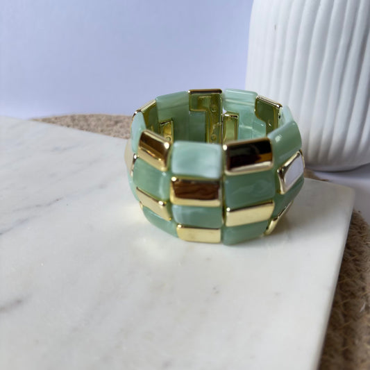 Mint Resin Bead Elastic Bracelet