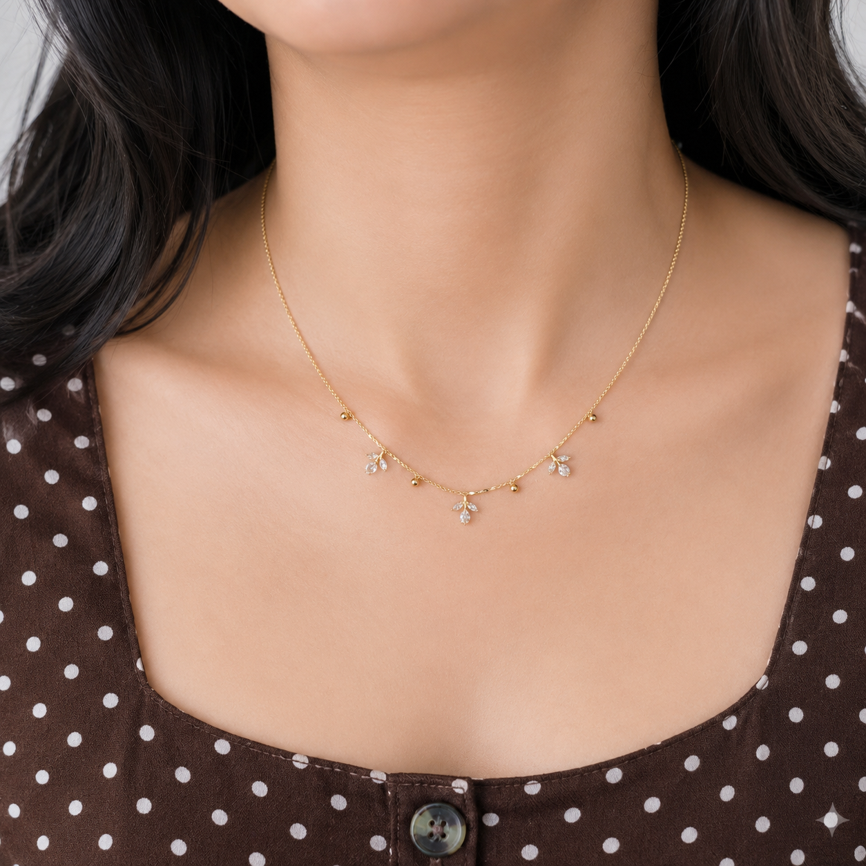 Crystal Leaf Necklace