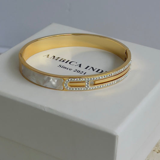 Crystal Studded with mother pearl bracelet