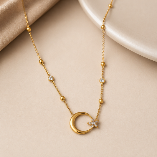 Moon star necklace