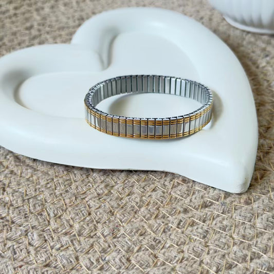 Two tone charm bracelet