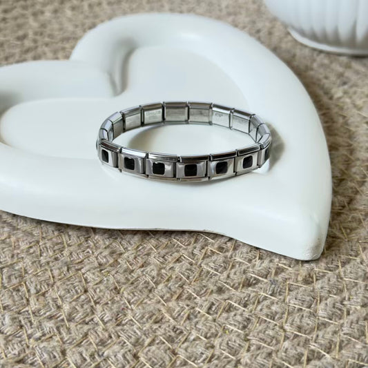 Black square charm bracelet