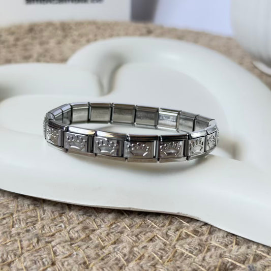 Crown charm bracelet
