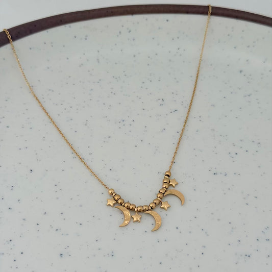 Moon star necklace