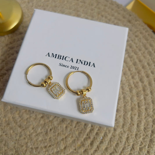 White crystal earrings