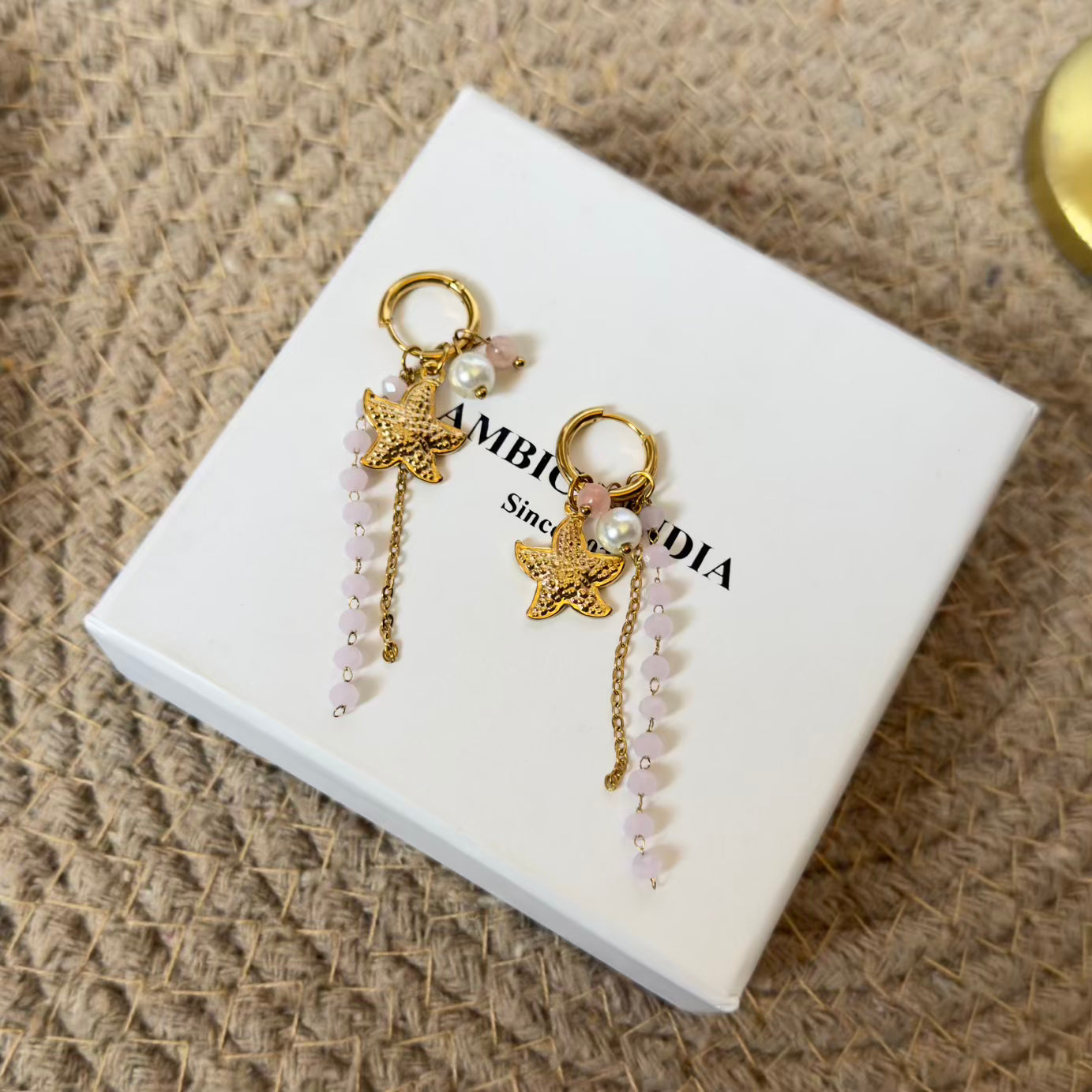 Starfish with pearl earrings