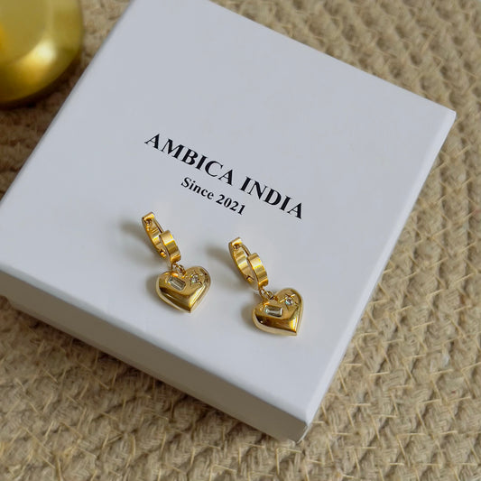 Heart drop earrings