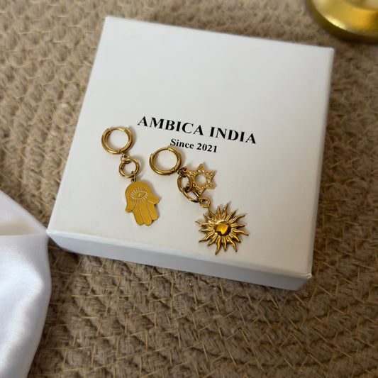 Heavenly Hamsa Mismatch Earrings.