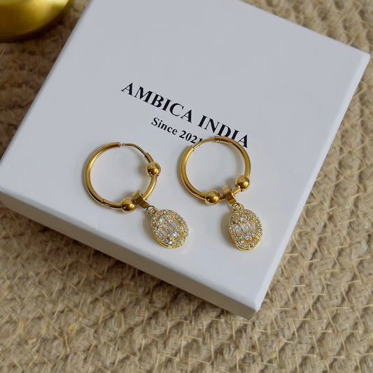 White crystal earrings