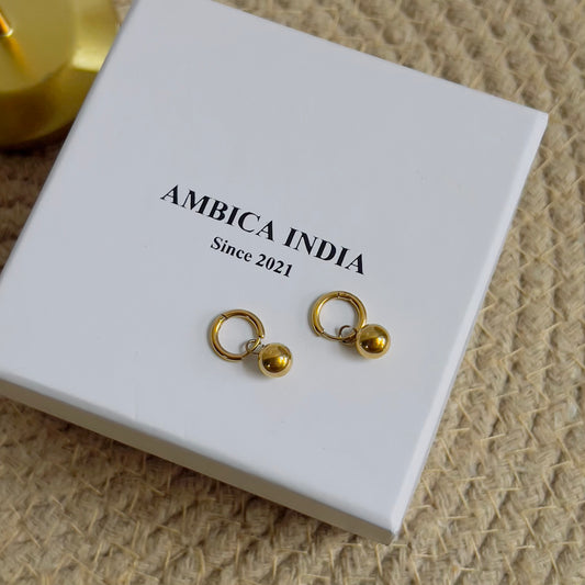 Tiny ball drop earrings