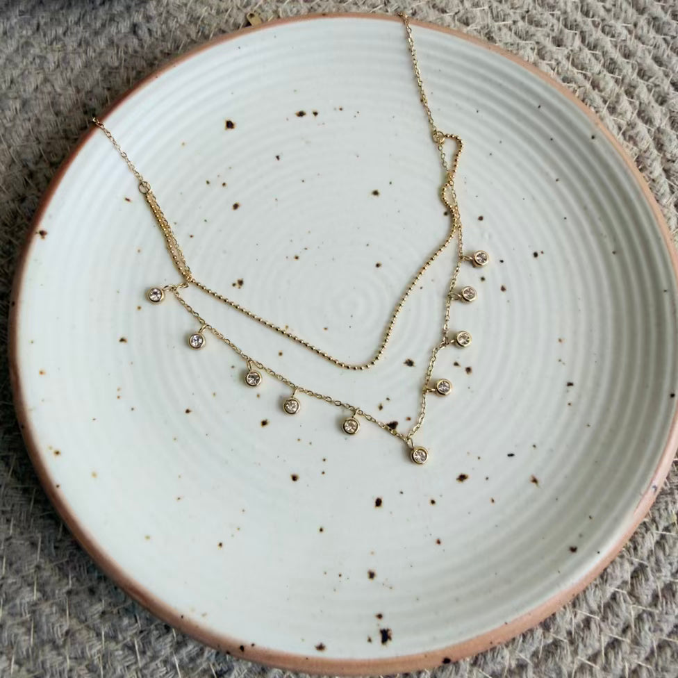 White crystal necklace ￼